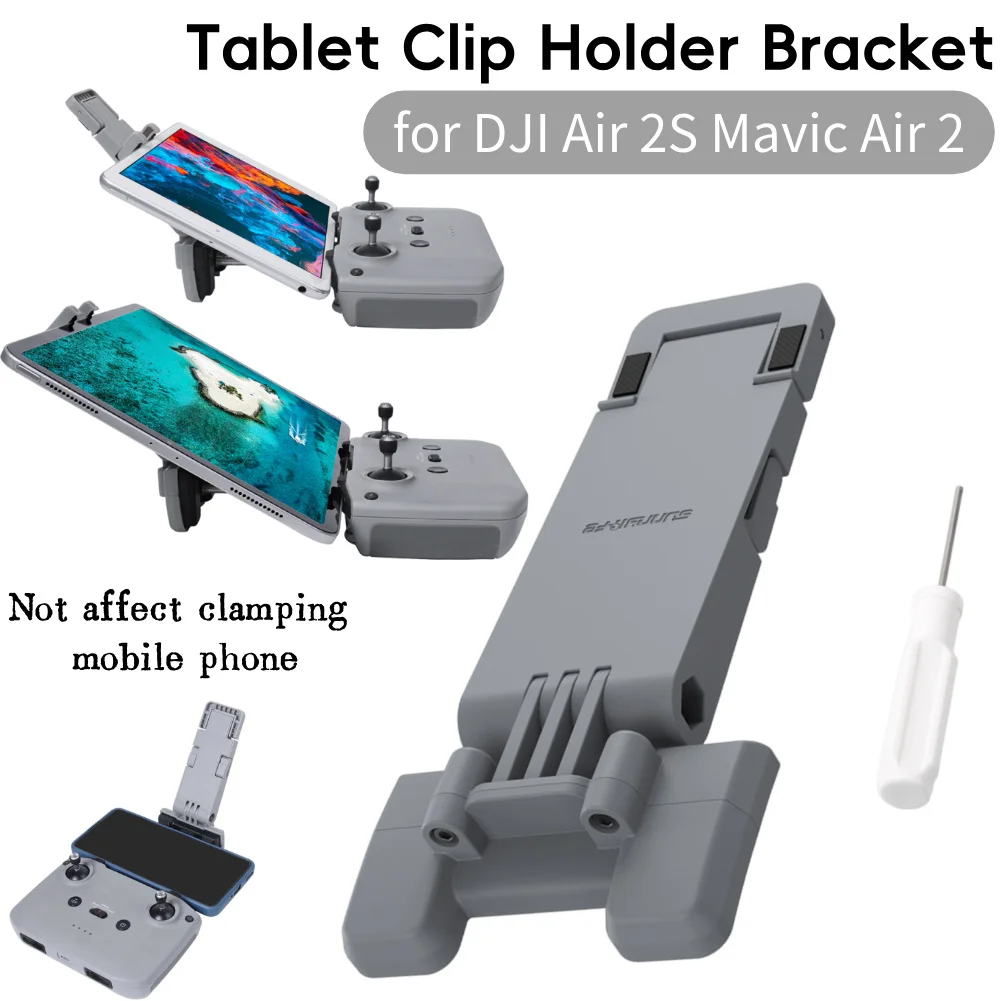 Drone Tablet Mount - แท่นยึดแท็บเล็ตแบบยืดหดได้สำหรับรีโมทคอนโทรล อุปกรณ์เสริมโดรน แท่นยึดโทรศัพท์และแท็บเล็ตสำหรับ DJI Mavic Air