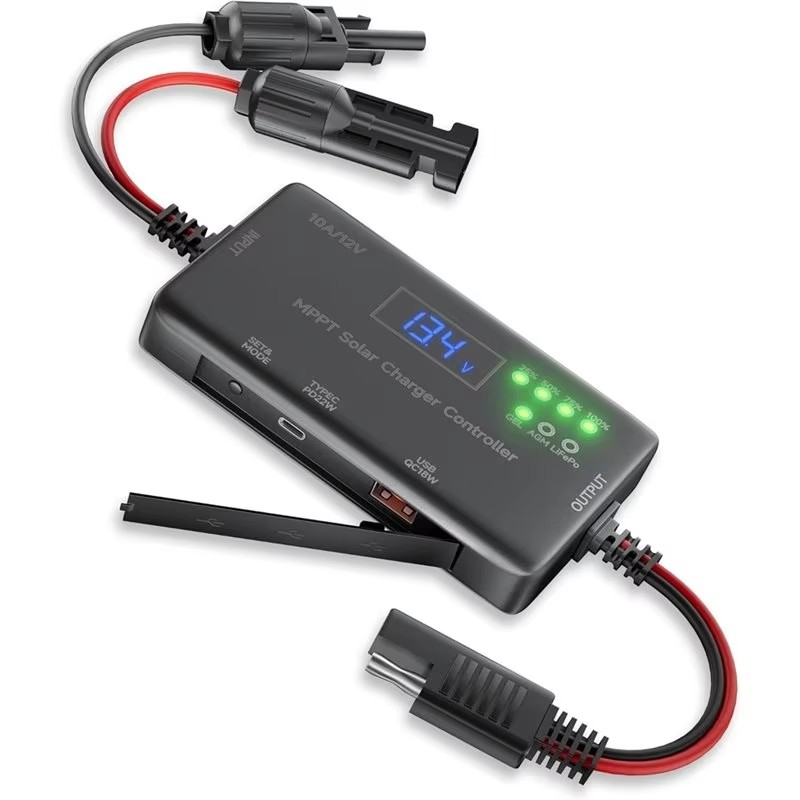 Drone Solar Charger - ตัวควบคุมการชาร์จพลังงานแสงอาทิตย์ MPPT 12V 10A, ตัวควบคุมการชาร์จแผงโซลาร์เซลล์พร้อมพอร์ต Type-C