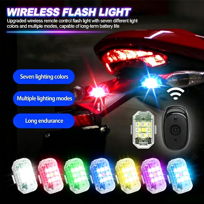 Drone Beacon Light - ไร้สาย LED Drone Strobe Light สําหรับรถจักรยานยนต์รถจักรยานรีโมทคอนโทรล