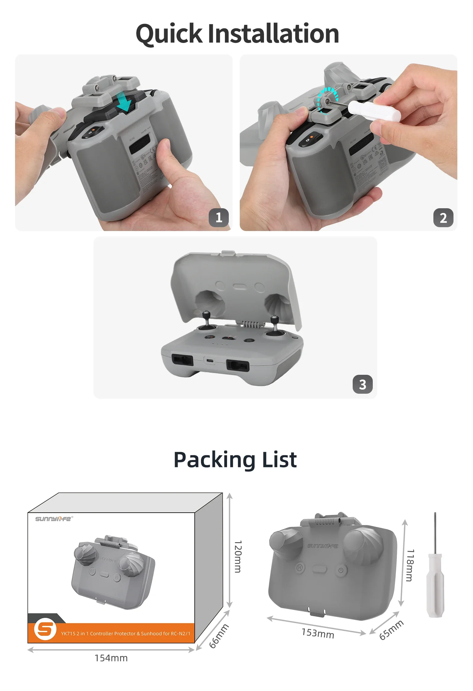 ฝาครอบป้องกันคอนโทรลเลอร์ 2 in - Drone Sun Shade บทวิจารณ์และราคา