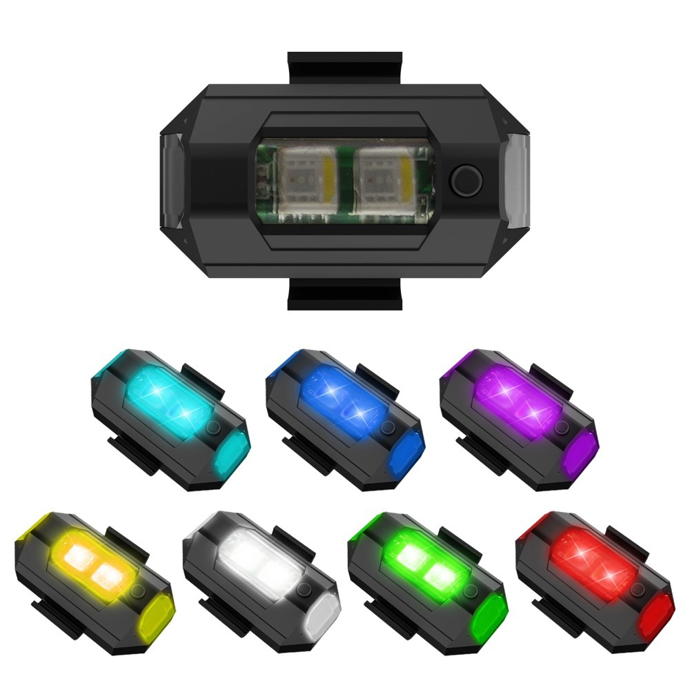 1PC 7 สี Mini USB ชาร์จ LED An - Drone Beacon Light บทวิจารณ์และราคา